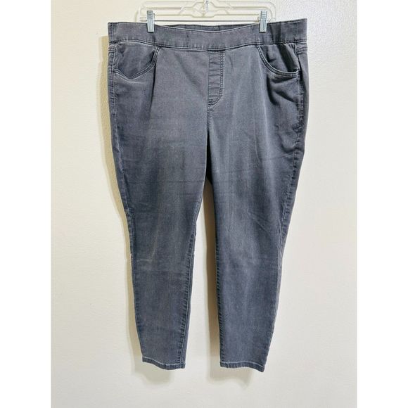 Evri Women's Mid Rise Plus Size Jeggings Dark Gray 4-Pocket, Size 18W - Picture 1 of 3